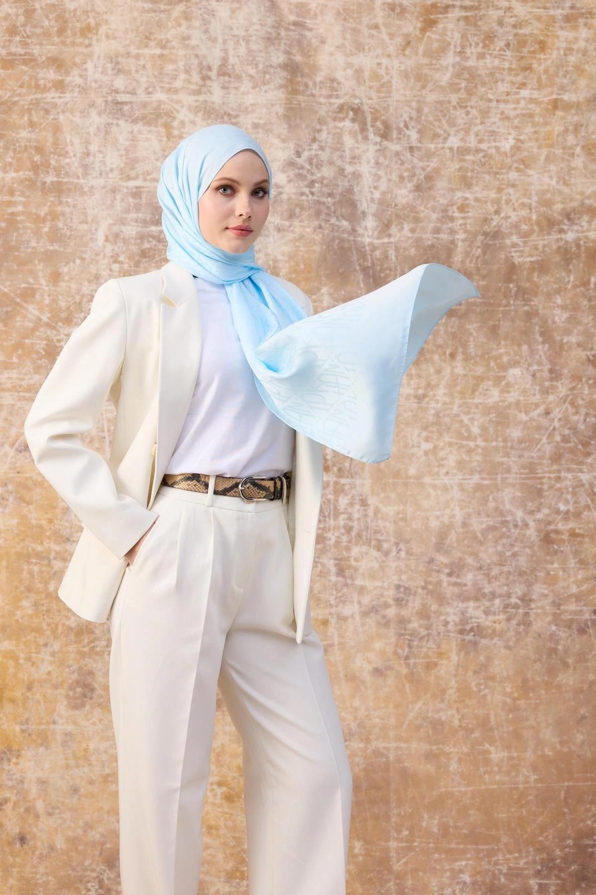 Fall Winter İpeksi Jakar Şal Bebe Mavi 9020-15