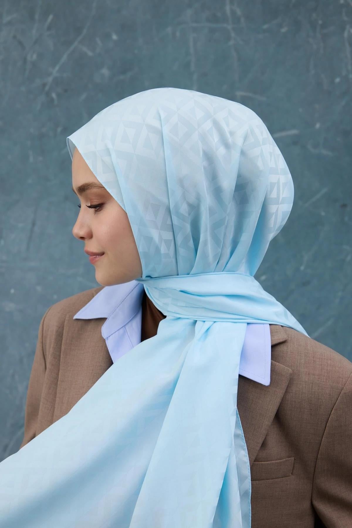 Fall Winter İpeksi Jakar Şal Bebe Mavi 9019-15