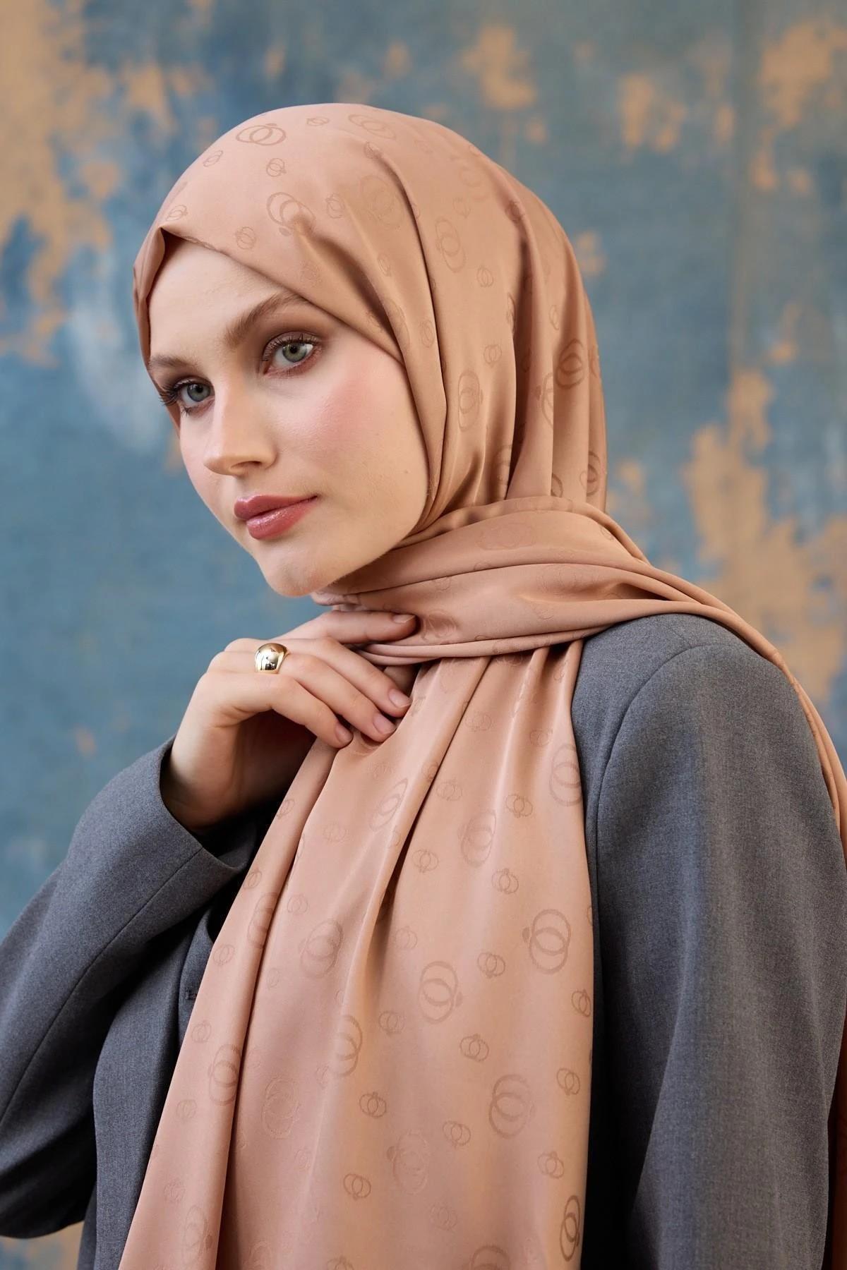 Fall Winter İpeksi Jakar Şal Karamel 9018-16