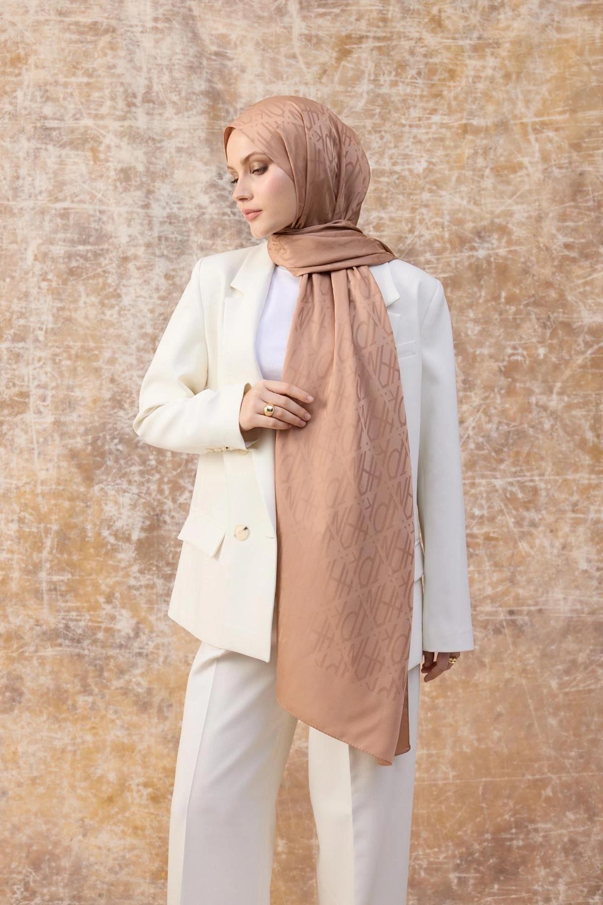 Fall Winter İpeksi Jakar Şal Karamel 9020-16