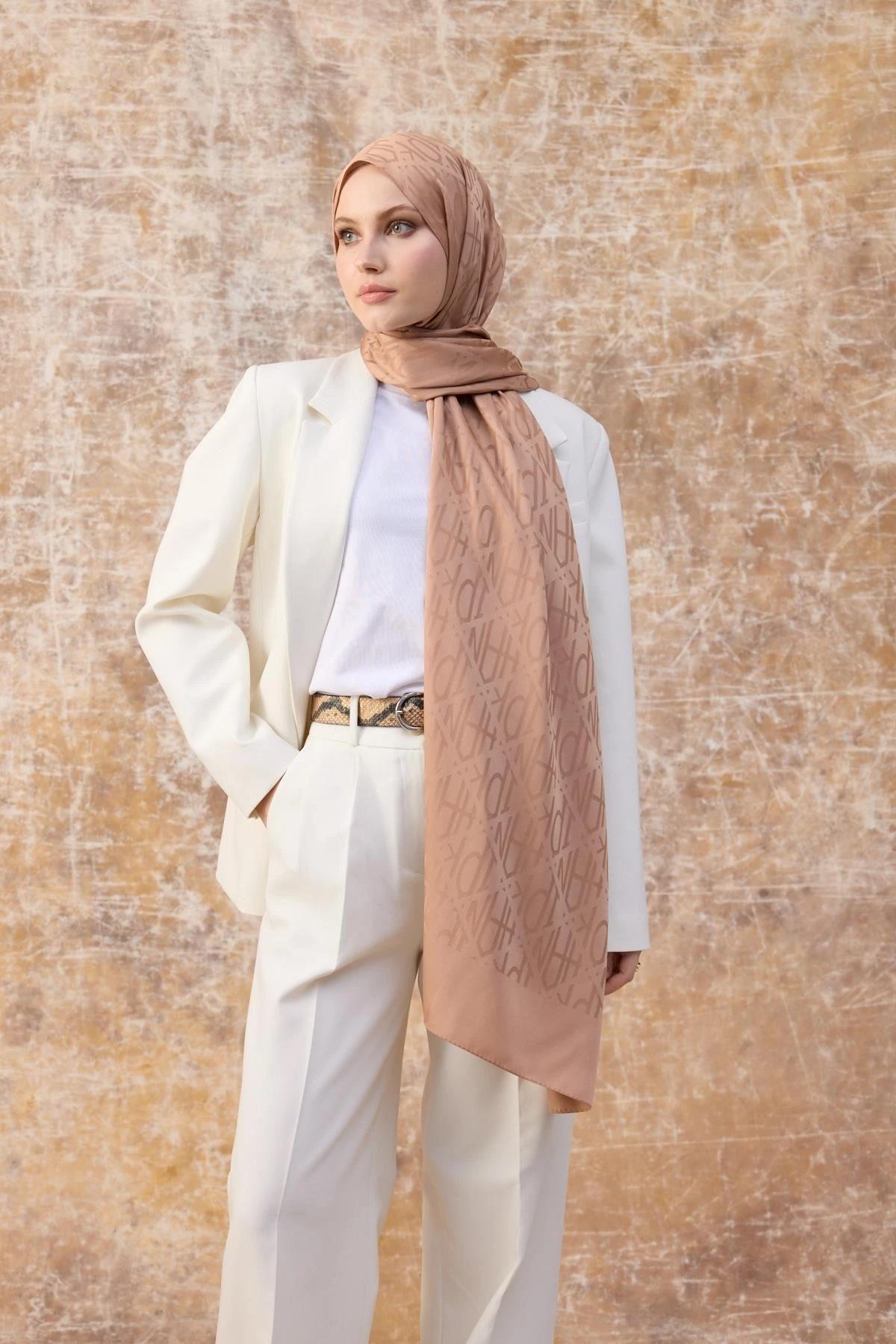 Fall Winter İpeksi Jakar Şal Karamel 9020-16