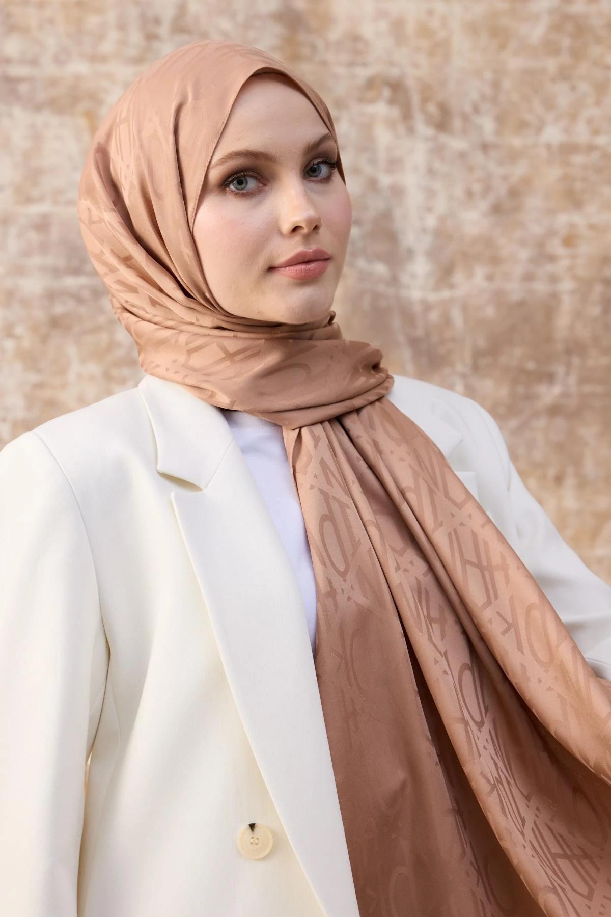 Fall Winter İpeksi Jakar Şal Karamel 9020-16