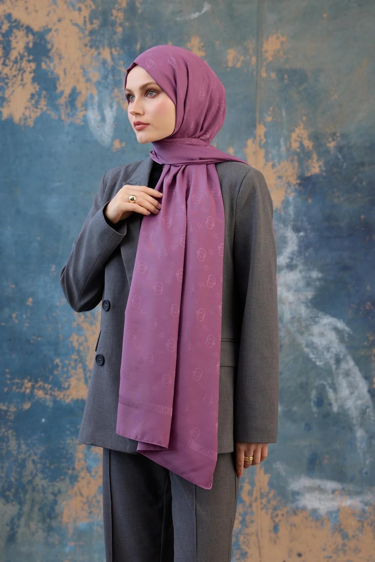 Fall Winter İpeksi Jakar Şal Leylak 9018-19