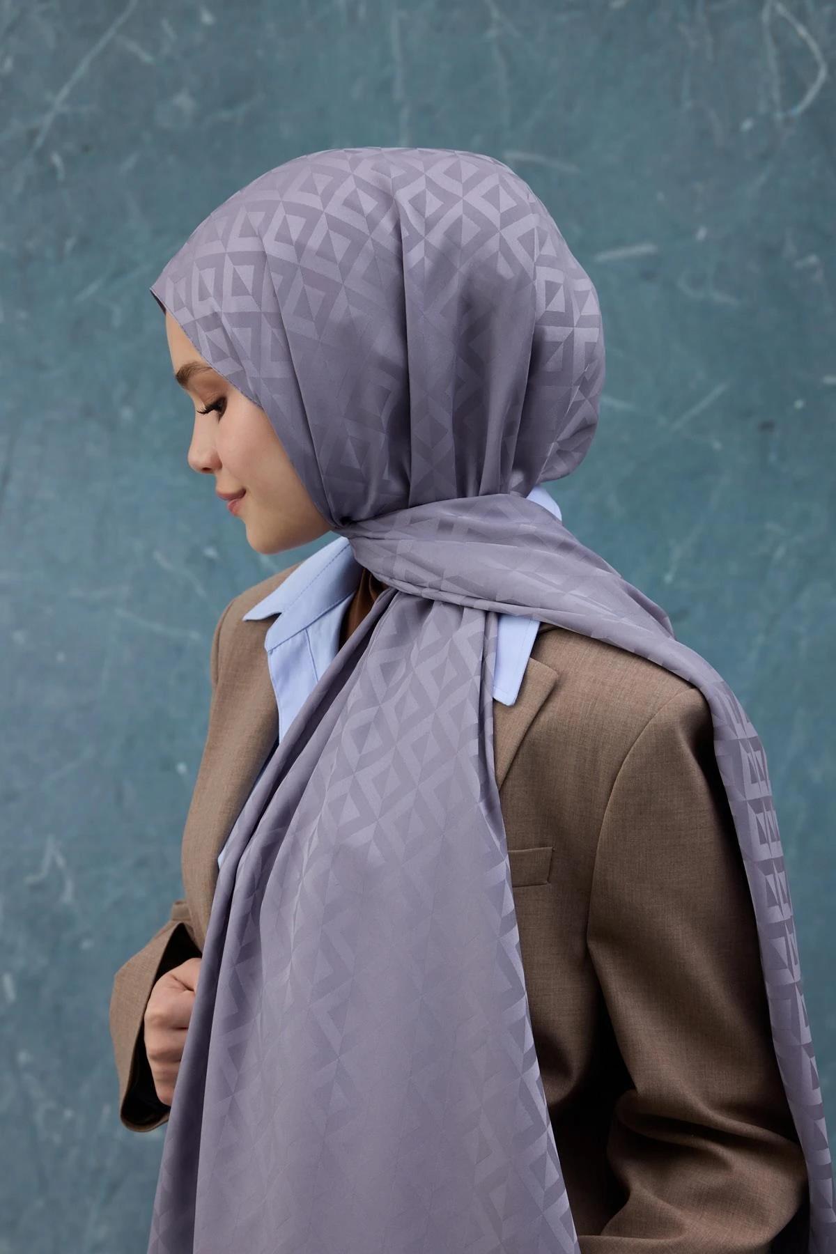 Fall Winter İpeksi Jakar Şal Lila 9019-01