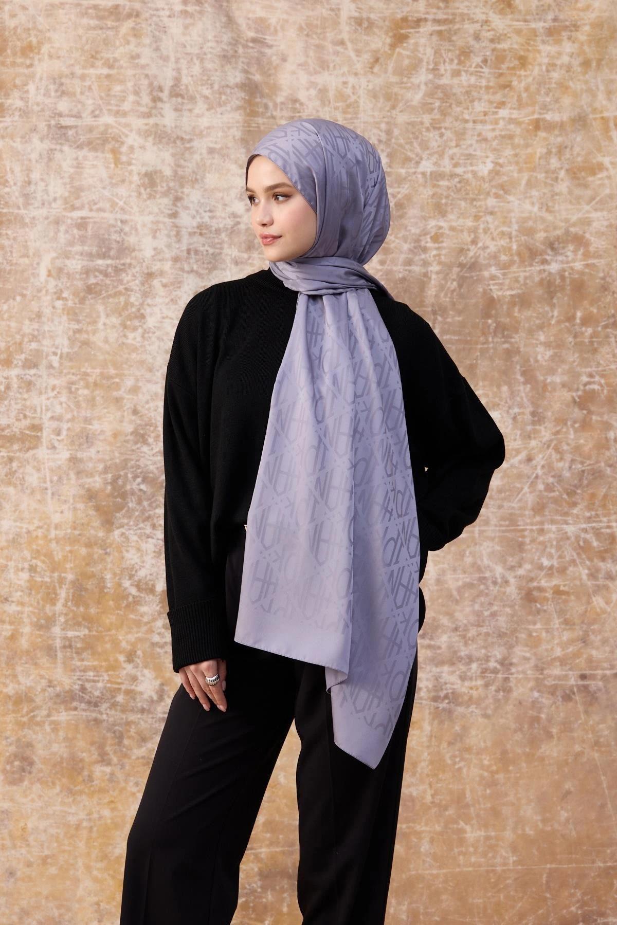 Fall Winter İpeksi Jakar Şal Lila 9020-01