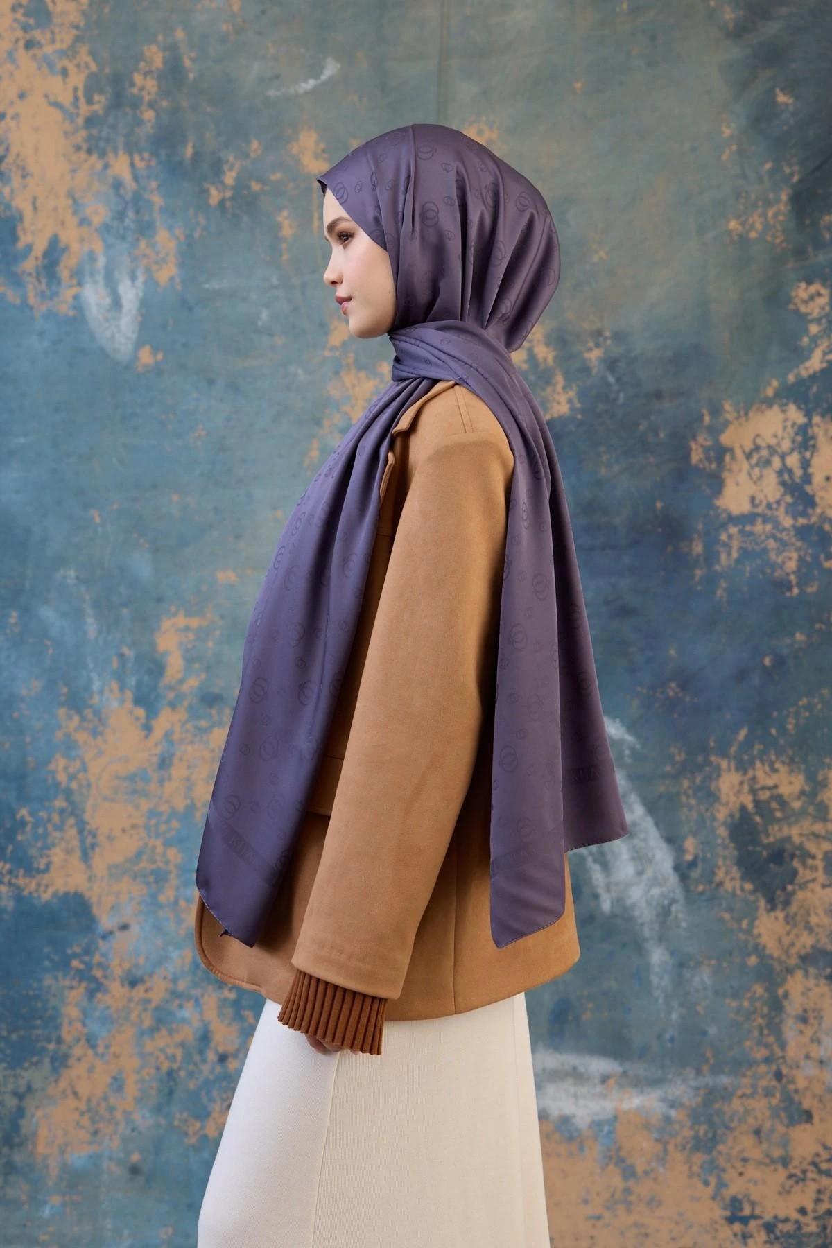 Fall Winter İpeksi Jakar Şal Mor 9018-18