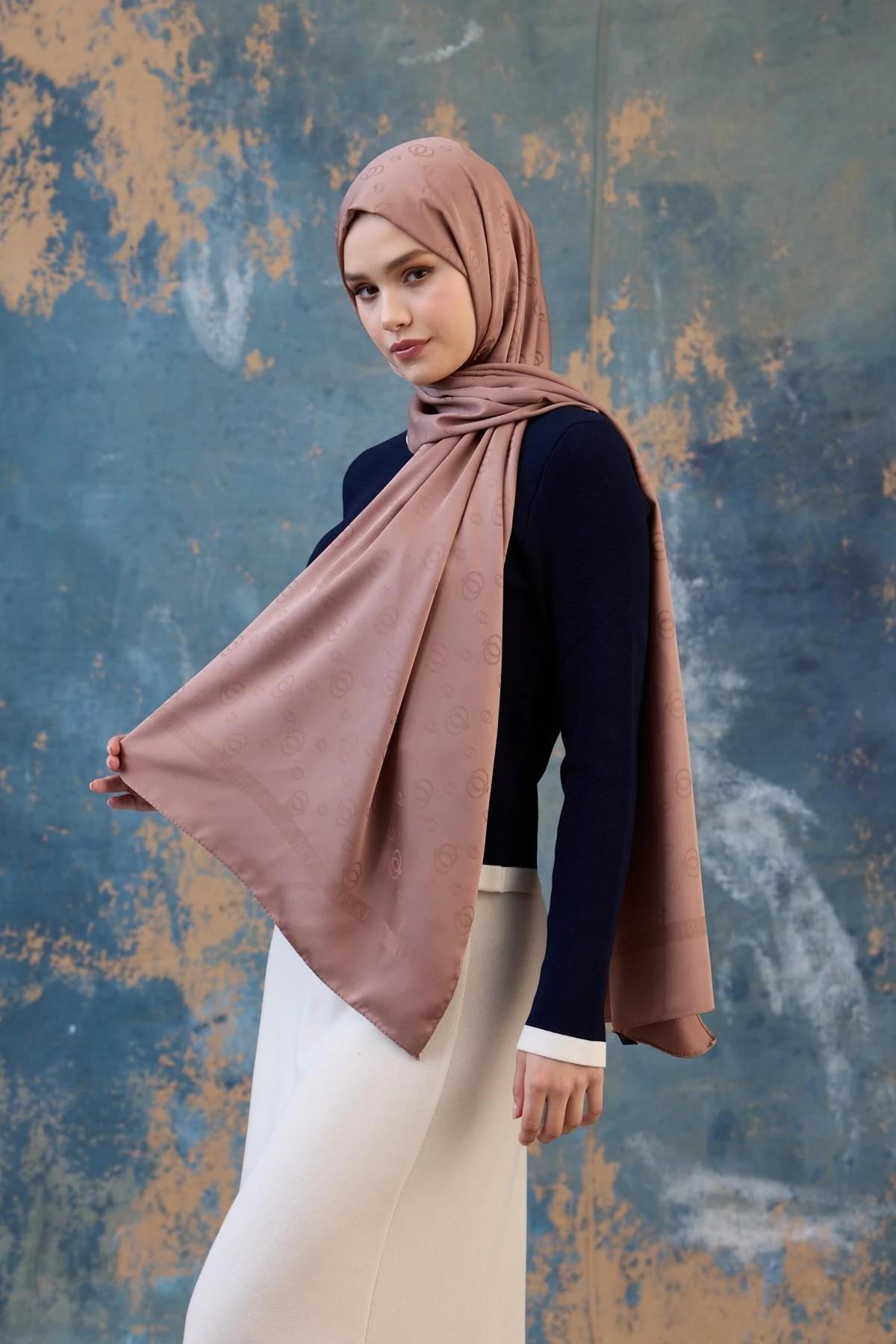Fall Winter İpeksi Jakar Şal Sütlü Kahve 9018-23