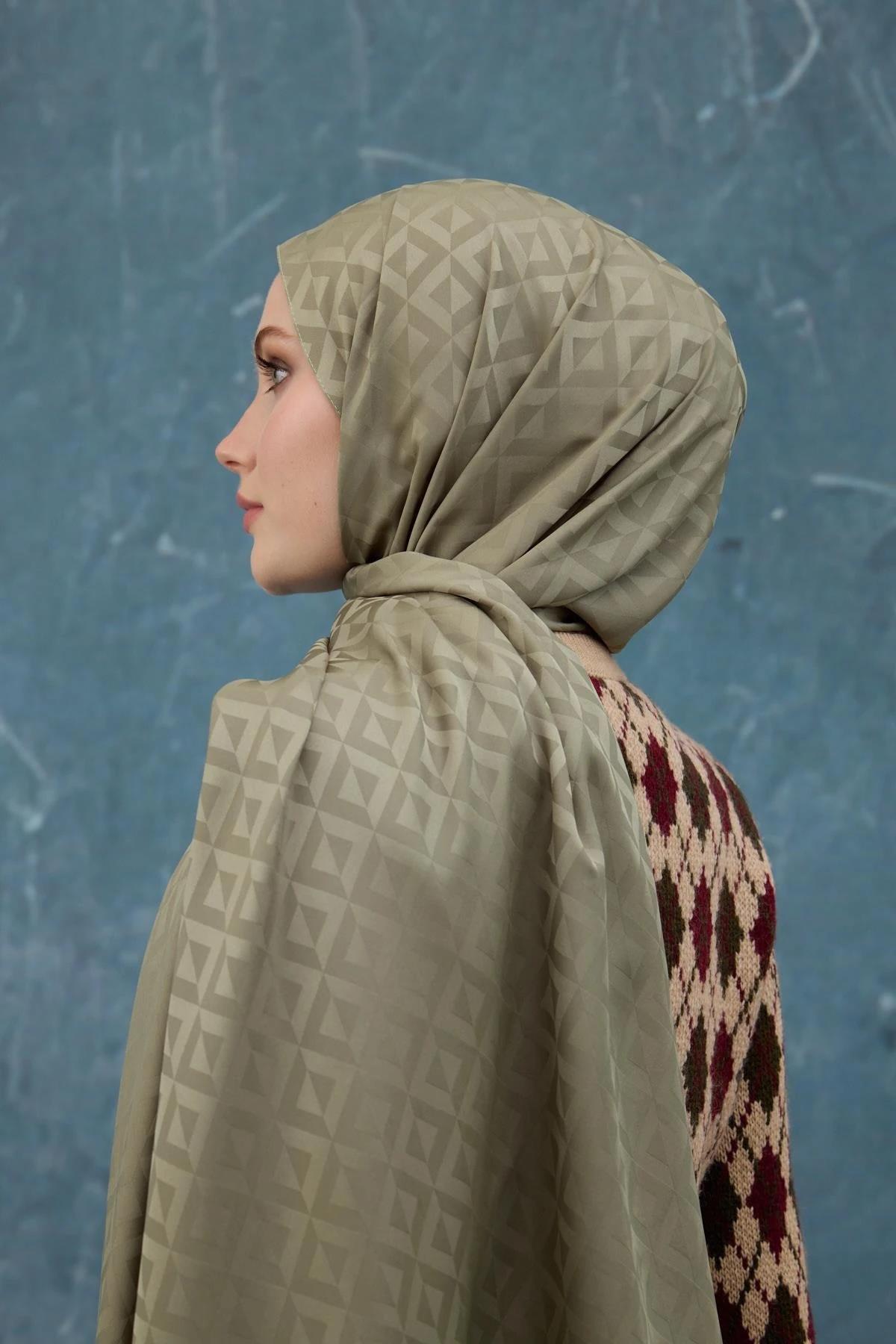 Fall Winter İpeksi Jakar Şal Yeşil 9019-22