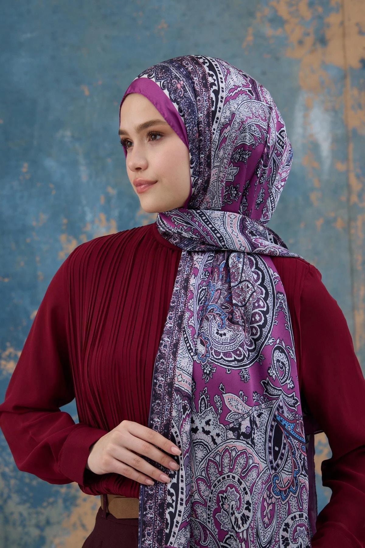 Fuşya Hint Vual Şal - 5007-02