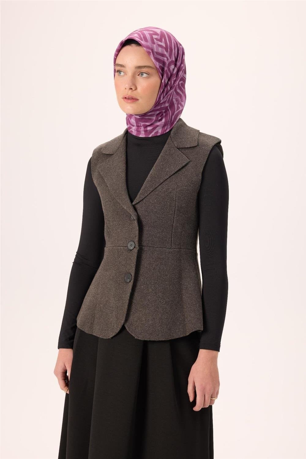 İnce Pamuk Soft Eşarp Lila Eflatun Leylak Desenli Nefes Alan 90X90