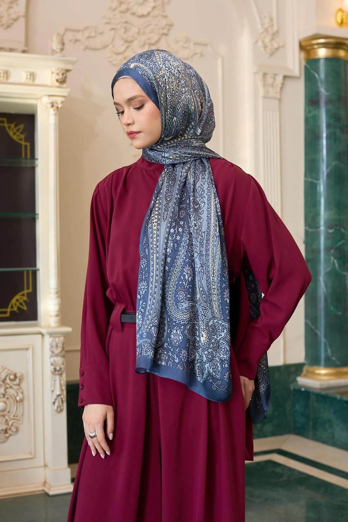 İndigo Hint Vual Şal - 5009-05