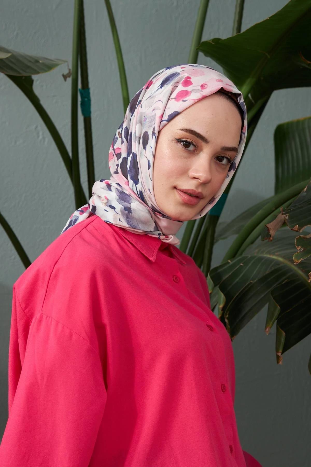 İpekhan Botanik Serisi Pembe Antasit Pamuk Viskon Şal 3023-10