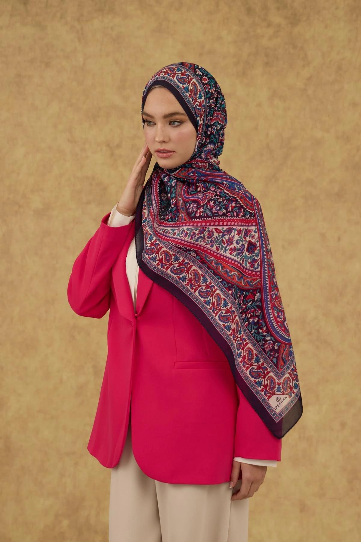 İpekhan Soft Şal Krem Mor 3051-09