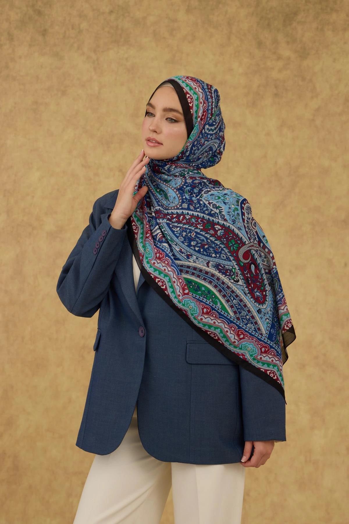 İpekhan Soft Şal Siyah Mavi 3053-16