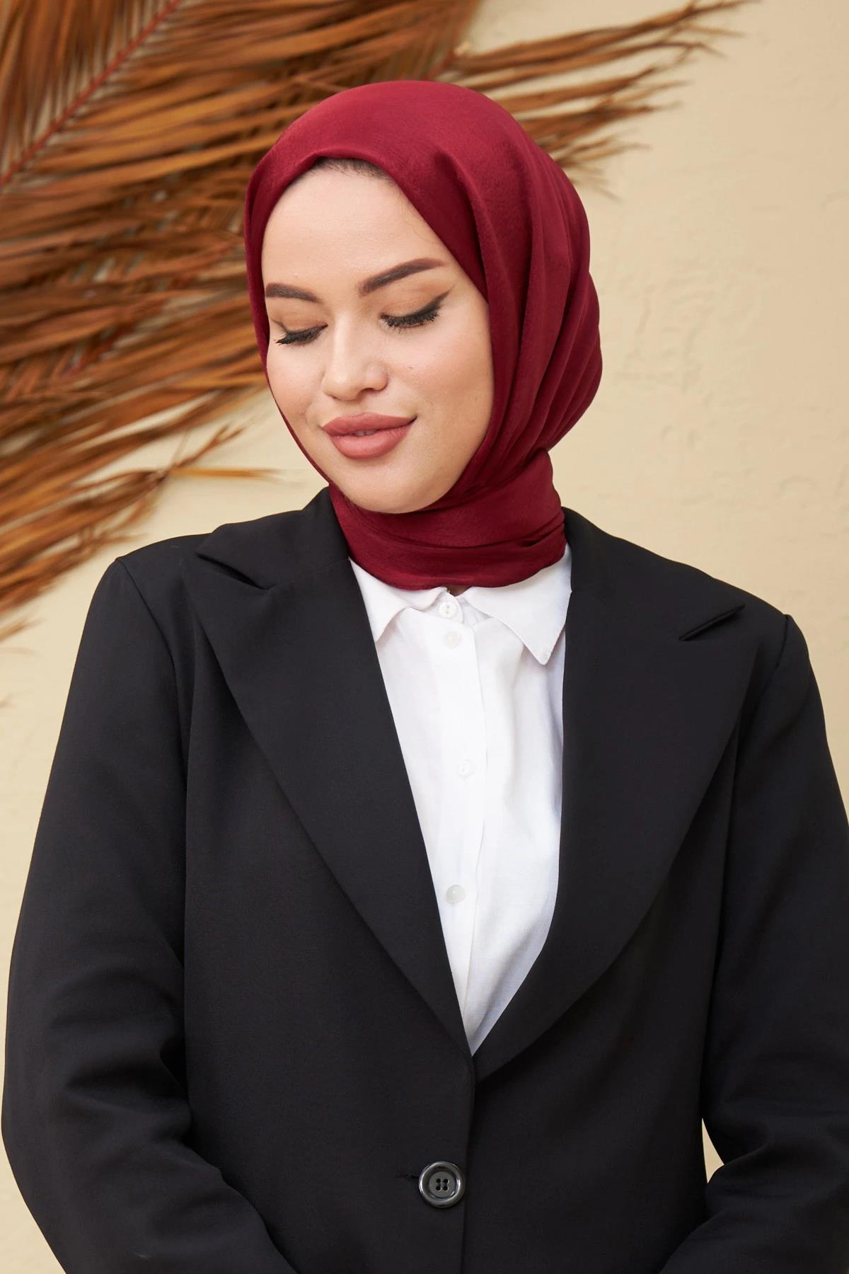 Janjan Çift Taraflı Şal Bordo