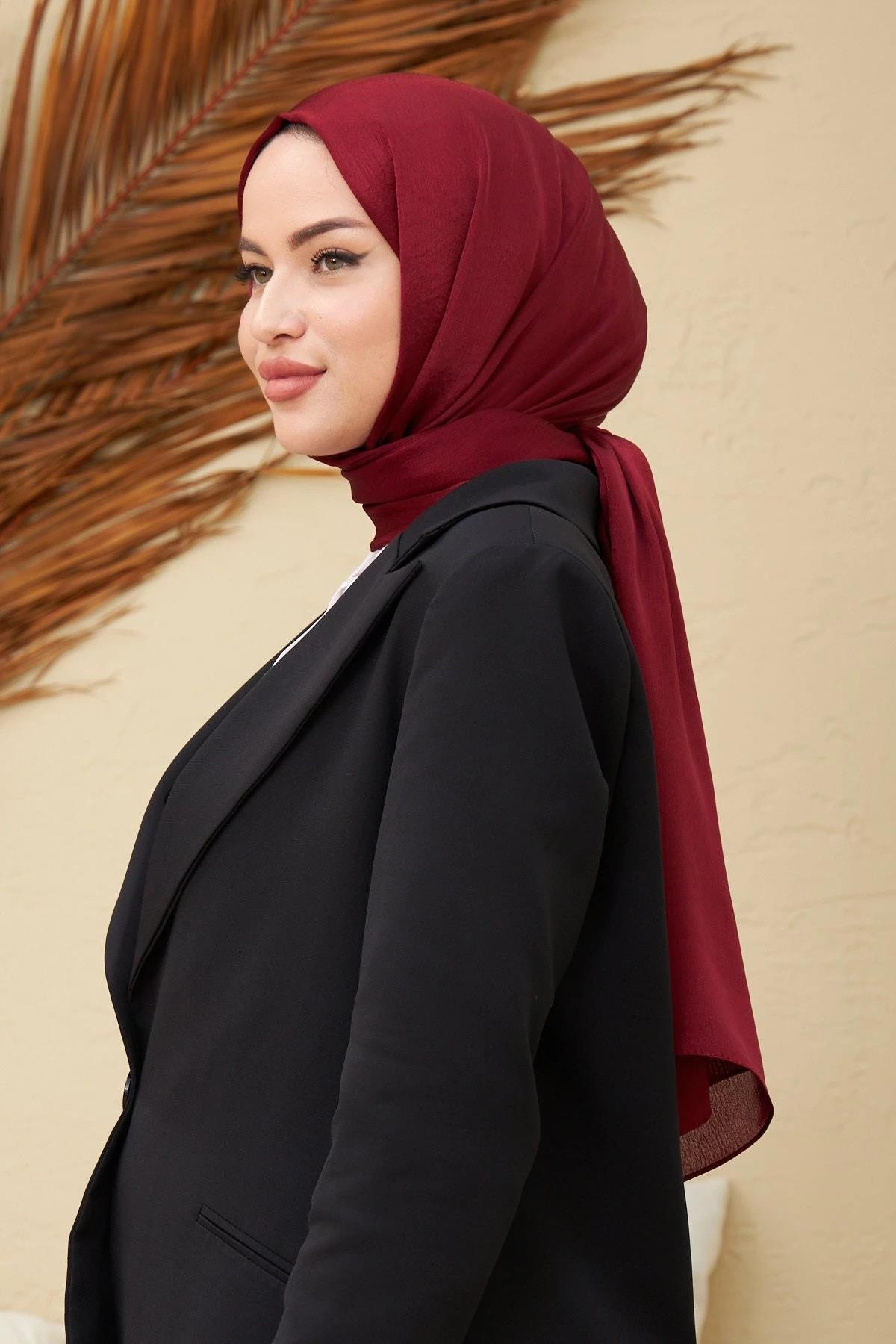 Janjan Çift Taraflı Şal Bordo