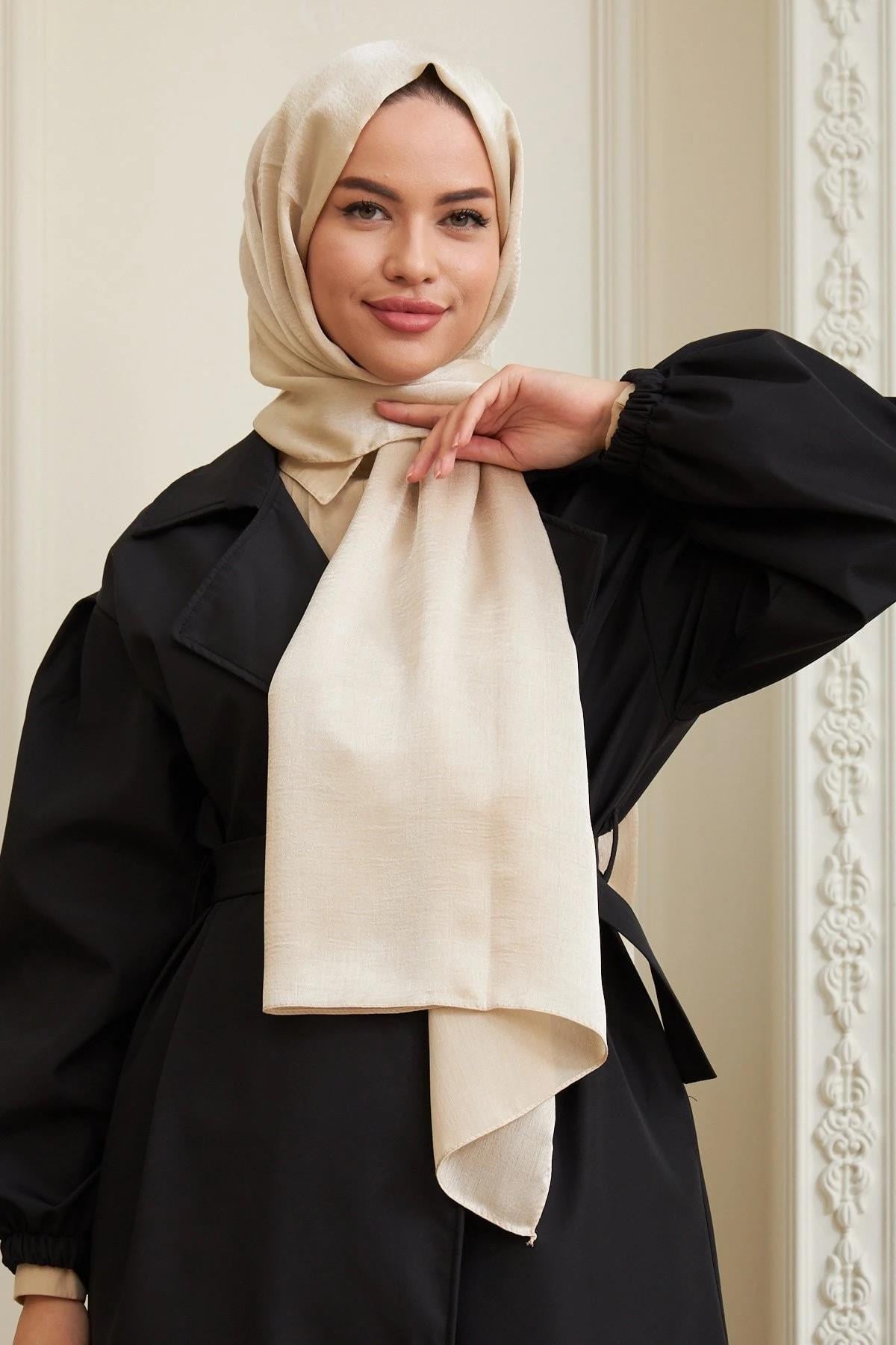 Janjan Çift Taraflı Şal Ekru