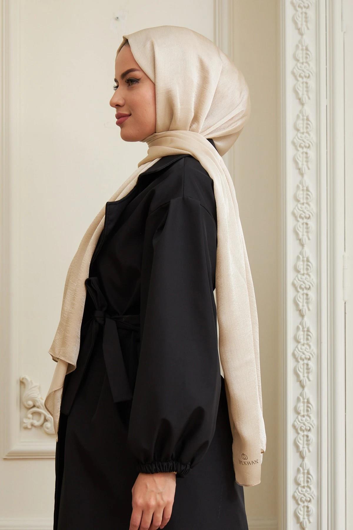 Janjan Çift Taraflı Şal Ekru