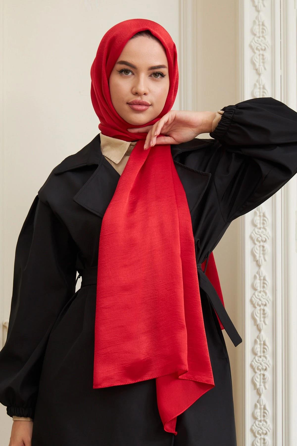 Janjan Çift Taraflı Şal Kırmızı