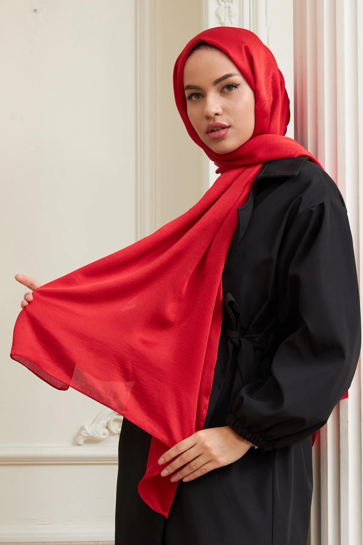 Janjan Çift Taraflı Şal Kırmızı