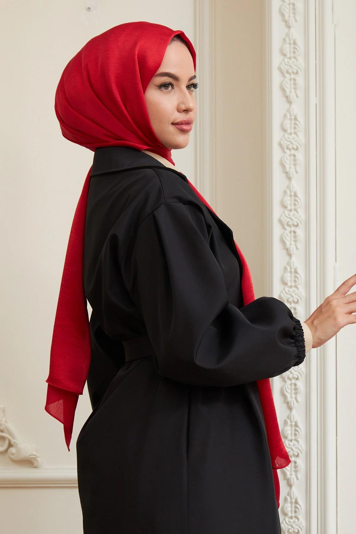 Janjan Çift Taraflı Şal Kırmızı