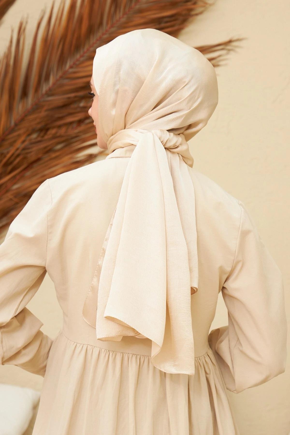 Janjan Çift Taraflı Şal Krem