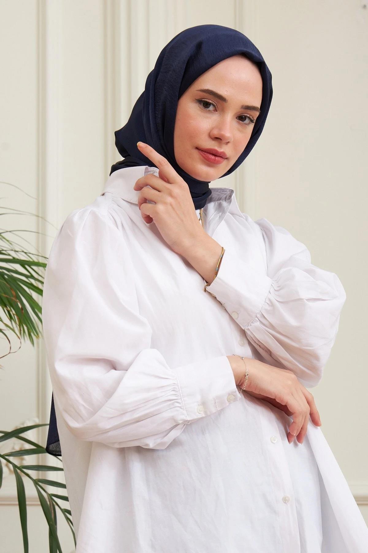 Janjan Çift Taraflı Şal Lacivert