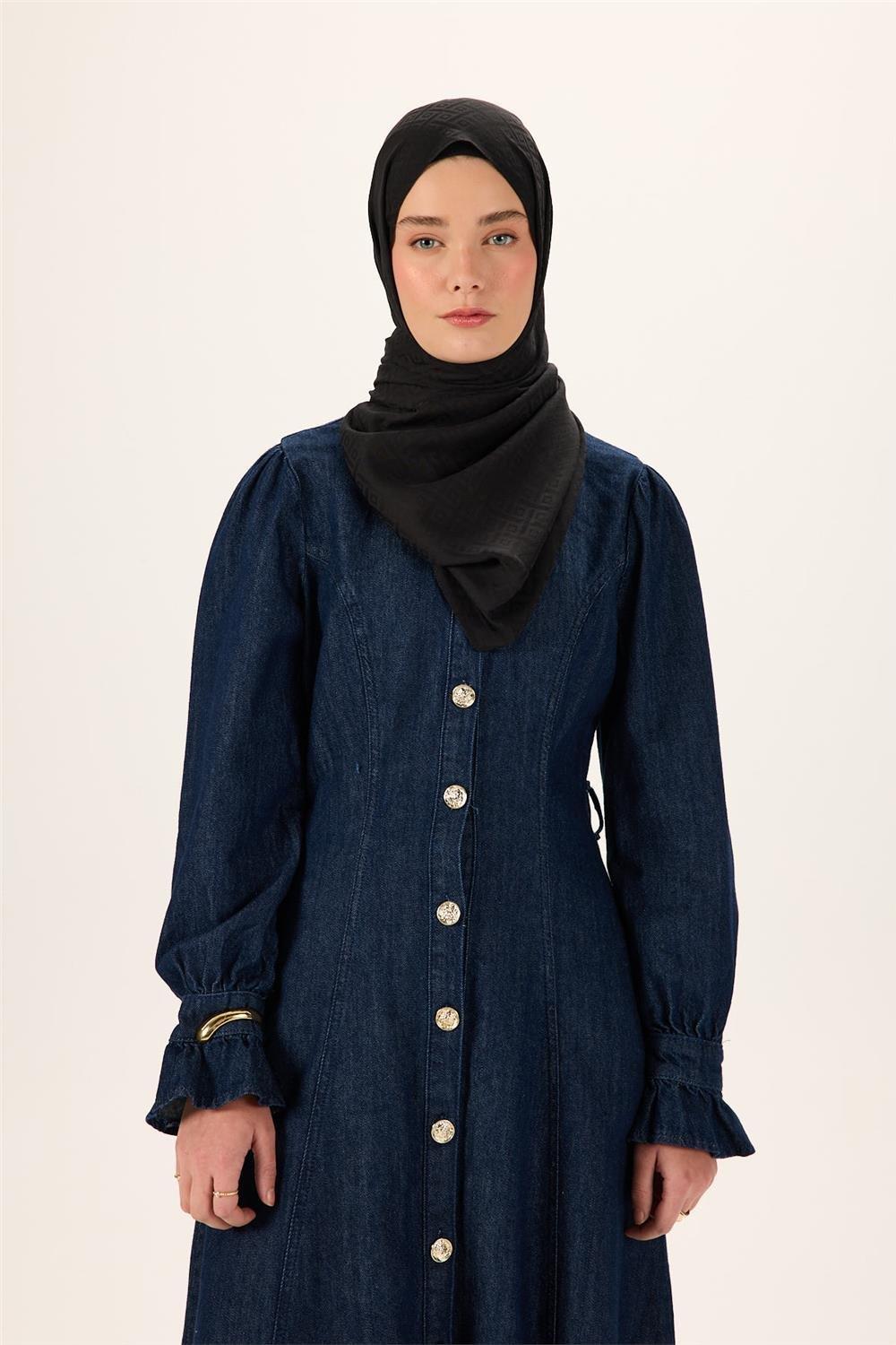 Pamuk Polyester Liva Şal Siyah Dokulu Nefes Alan Doğal Yapılı 90x200