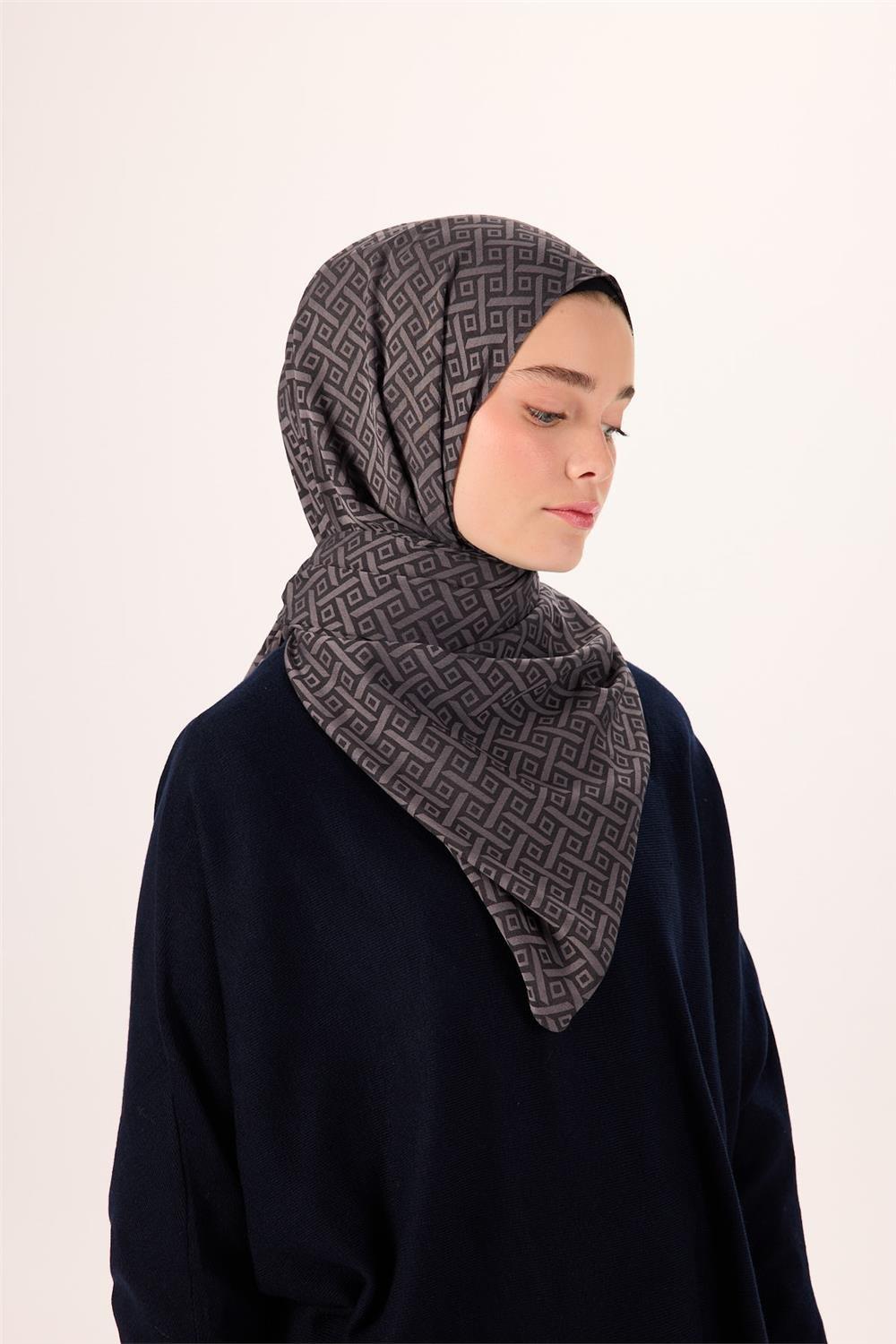 Pamuk Polyester Liva Şal Füme Desenli Dokulu Nefes Alan 90x200