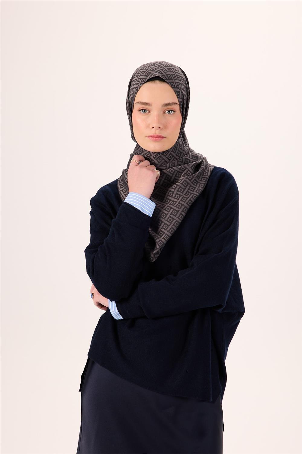 Pamuk Polyester Liva Şal Füme Desenli Dokulu Nefes Alan 90x200