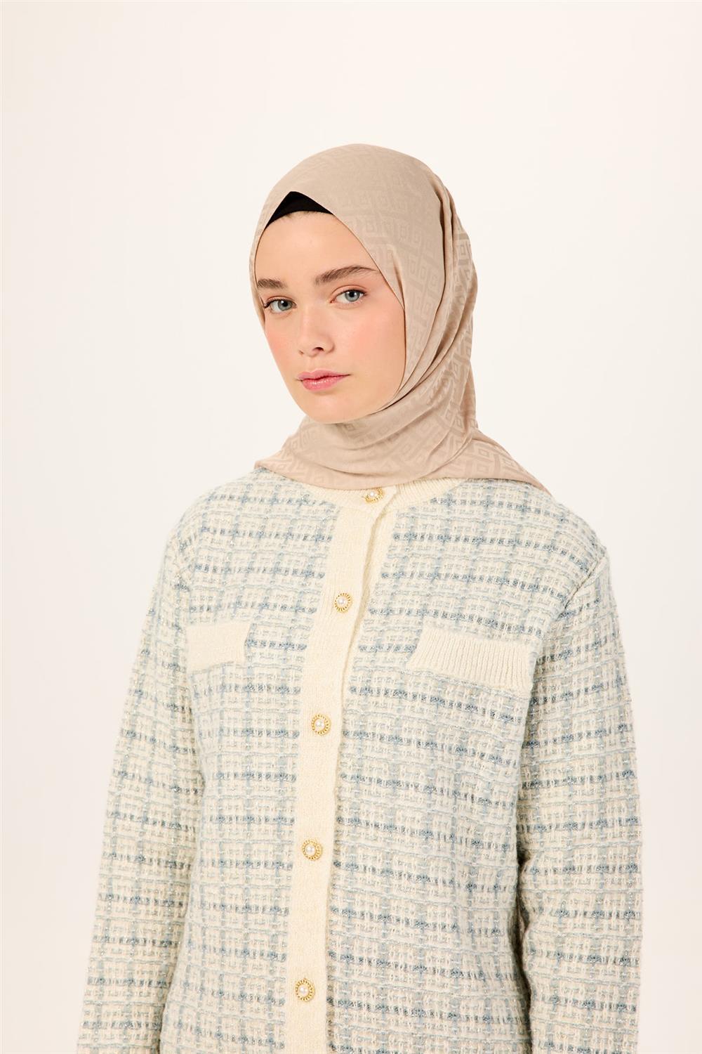 Pamuk Polyester Liva Şal Bej Dokulu Nefes Alan Doğal Yapılı 90x200