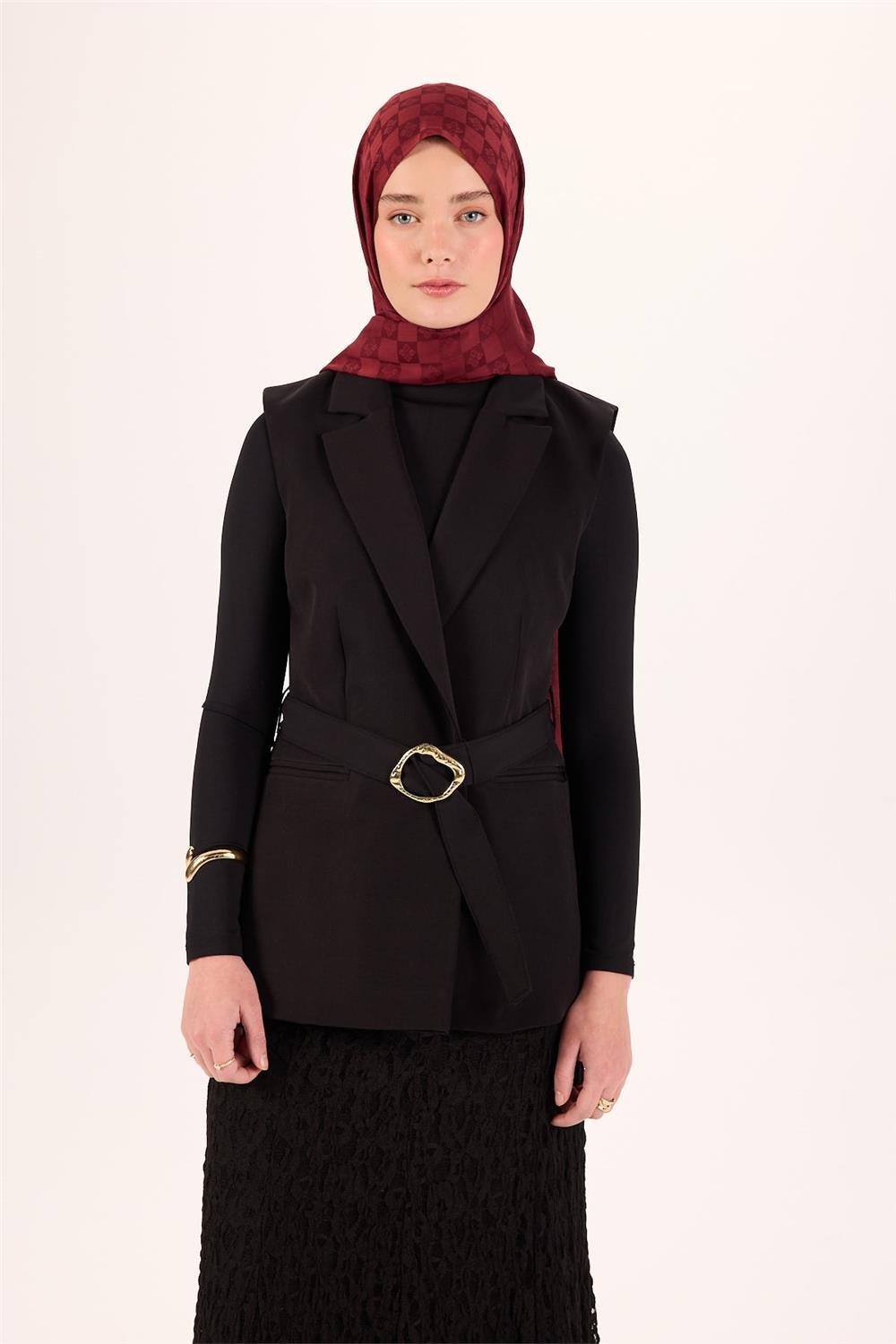 Pamuk Polyester Liva Şal Bordo Dokulu Nefes Alan 90x200