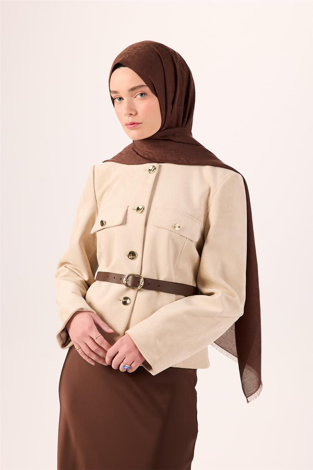 Pamuklu Liva Şal Acı Kahve Nefes Alan Doğal Dokulu 90x200