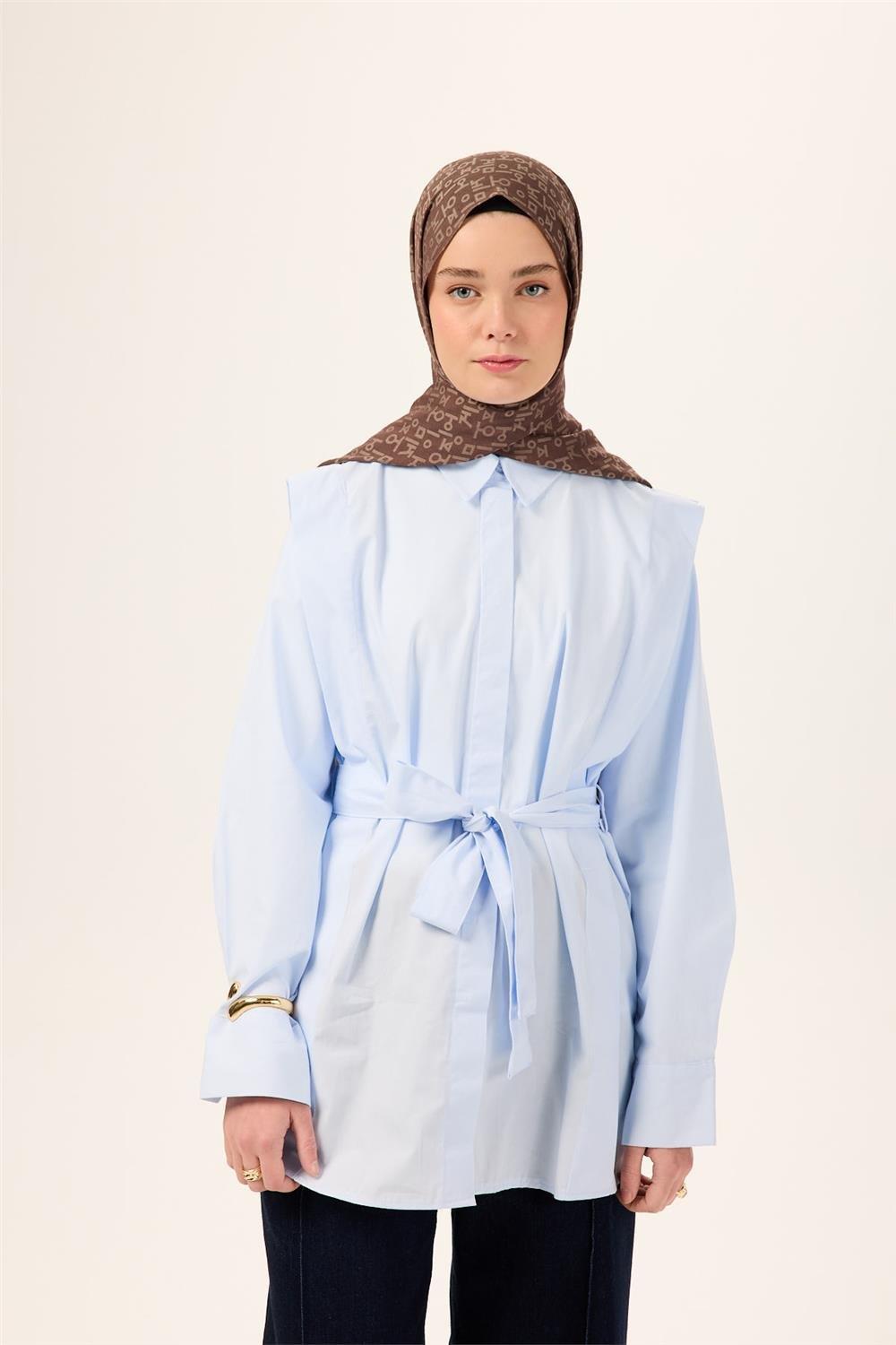 Pamuklu Liva Şal Kahverengi Vizon Nefes Alan Doğal Dokulu 90x200