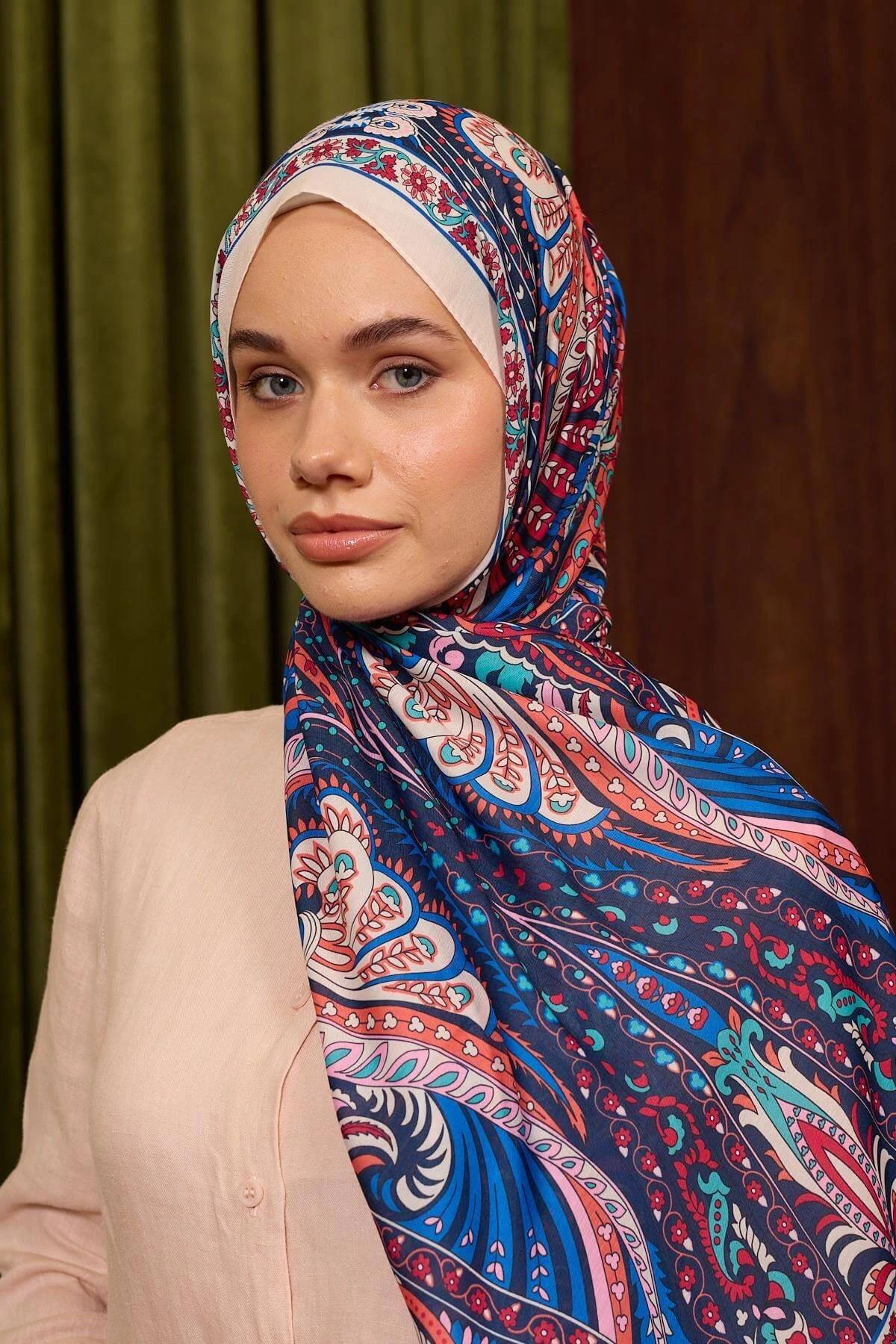 Marrakech Koleksiyon Soft Şal Lacivert Mavi 3047-05