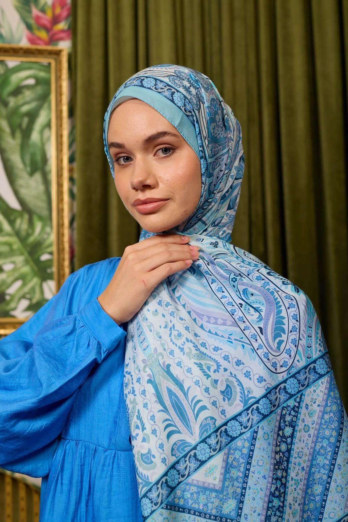Marrakech Koleksiyon Soft Şal Mavi Buz Mavi 3047-12