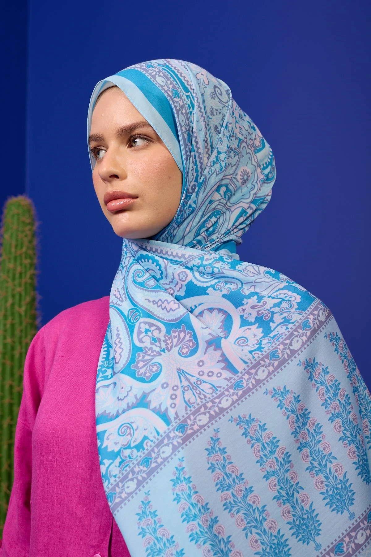 Marrakech Koleksiyon Soft Şal Mavi Turkuaz 3049-09