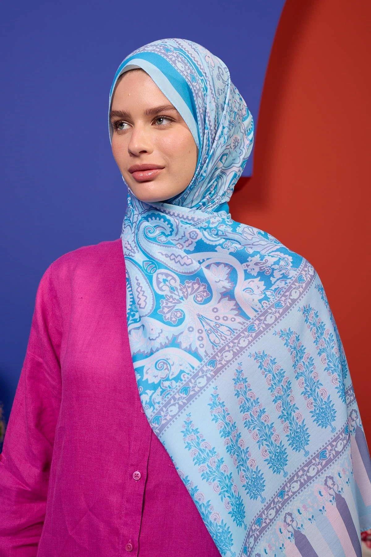 Marrakech Koleksiyon Soft Şal Mavi Turkuaz 3049-09