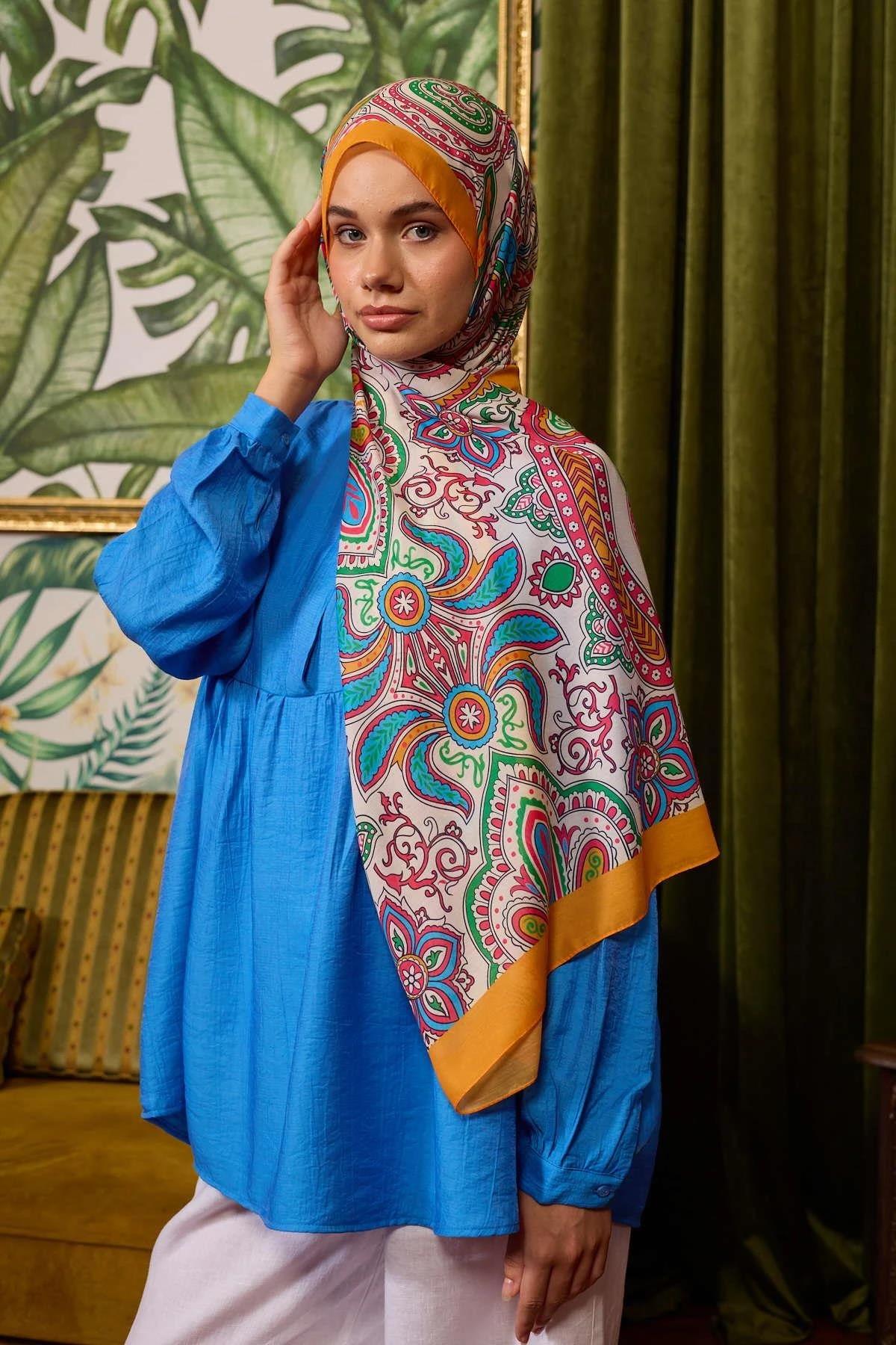 Marrakech Koleksiyon Soft Şal Turuncu Kırmızı 3048-02