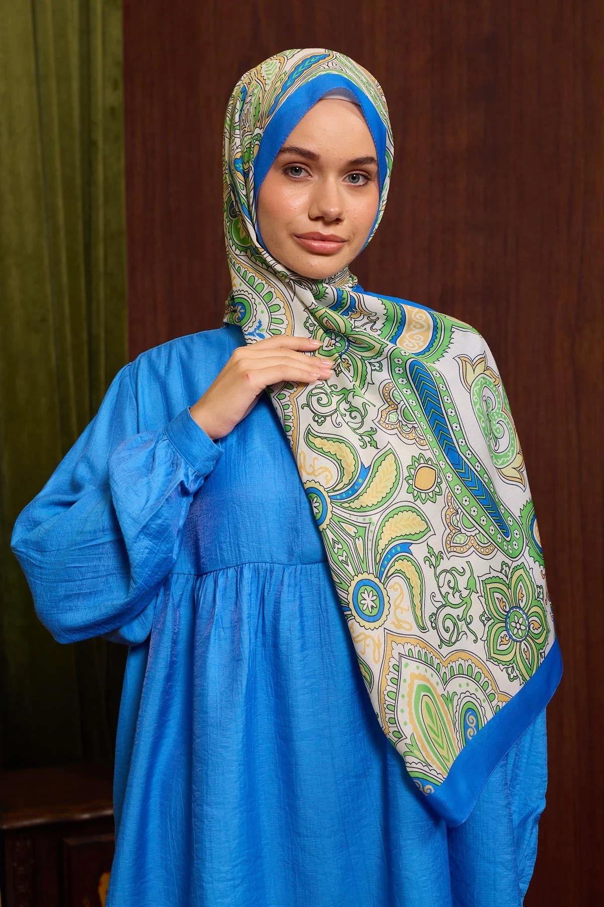 Marrakech Koleksiyon Soft Şal Yeşil Parlament 3048-04