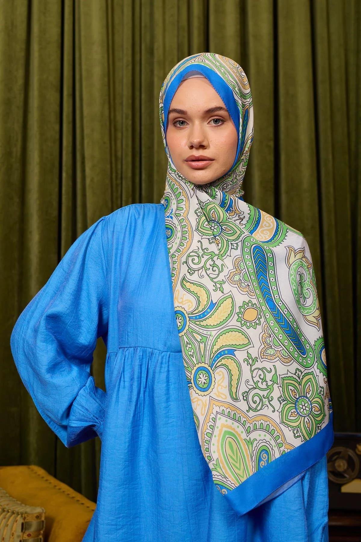 Marrakech Koleksiyon Soft Şal Yeşil Parlament 3048-04