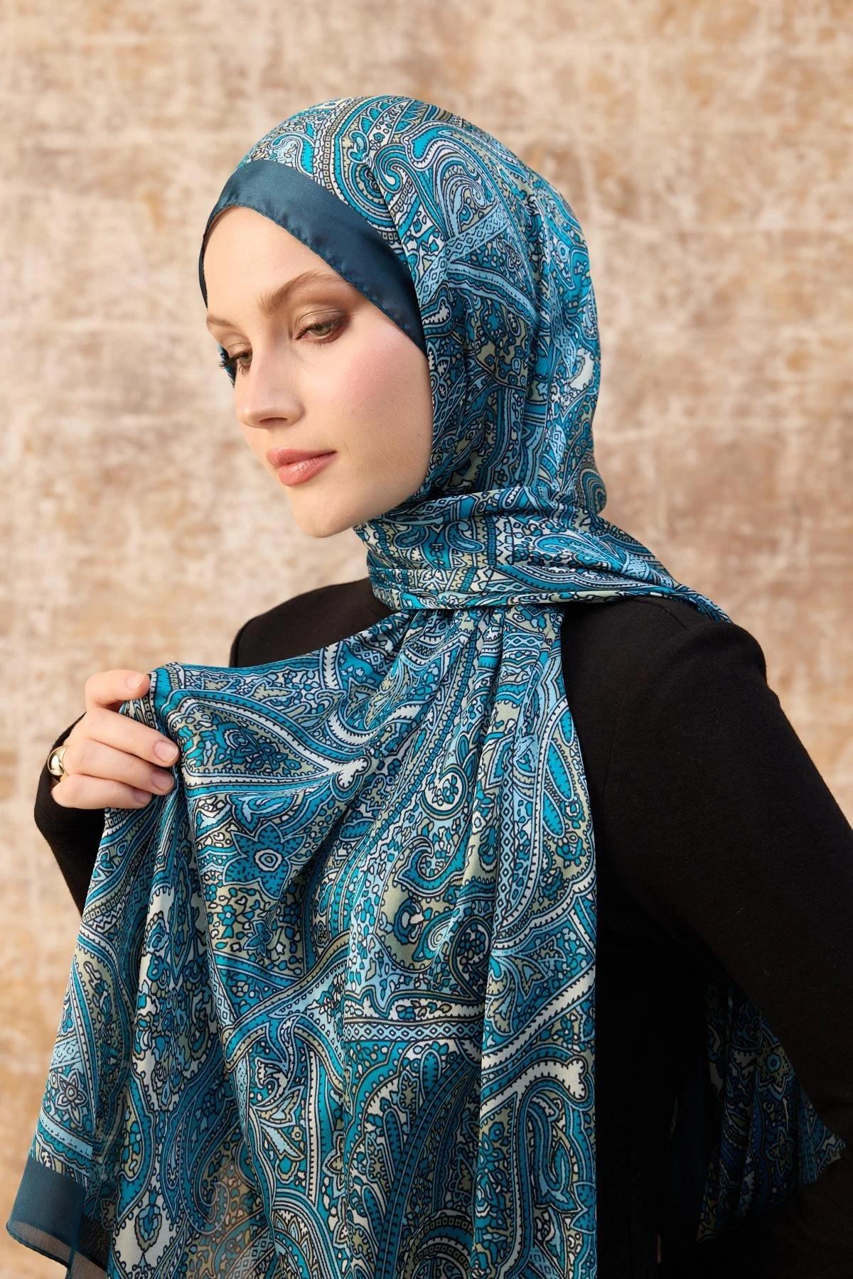 Mavi Hint Vual Şal - 5003-09