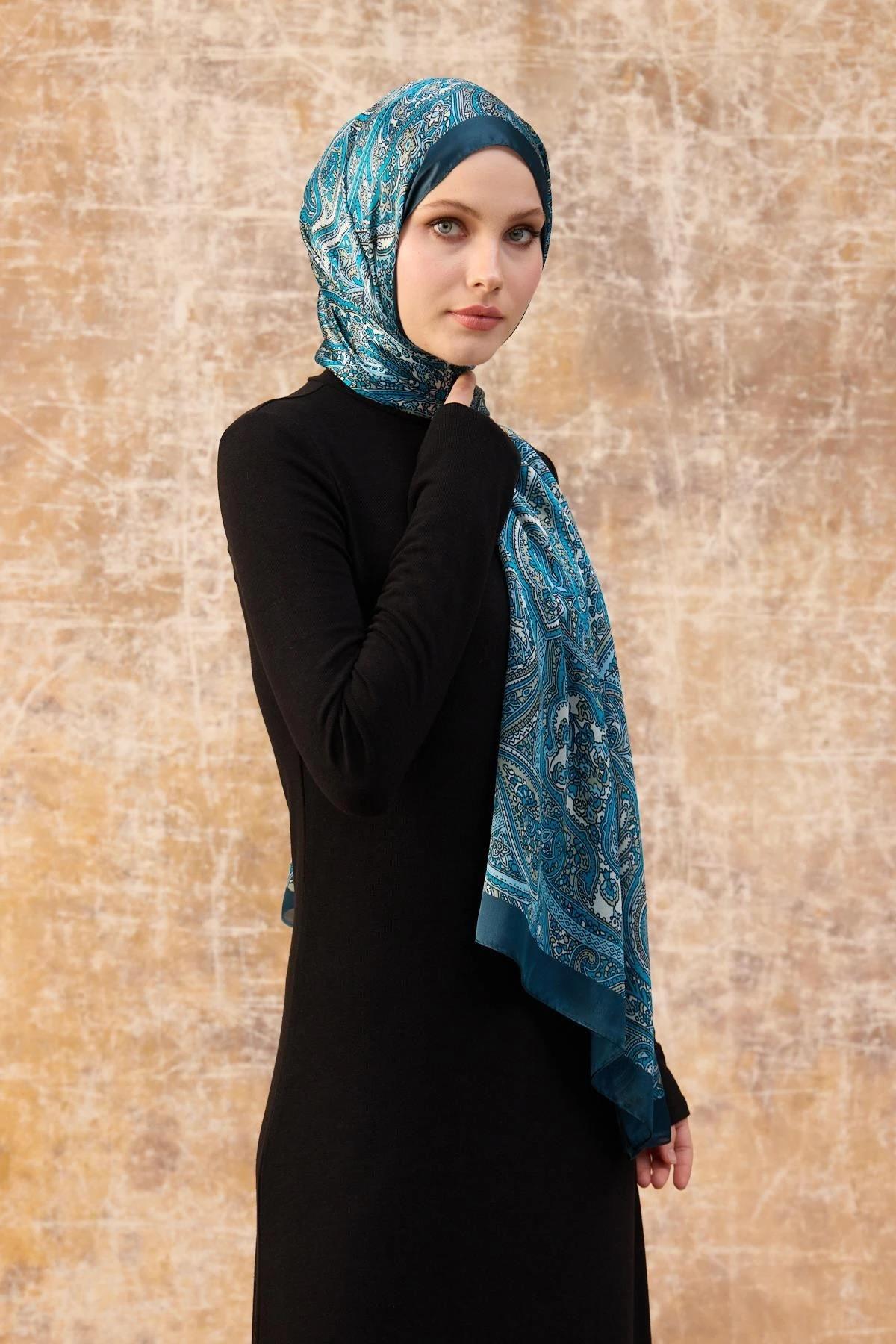 Mavi Hint Vual Şal - 5003-09