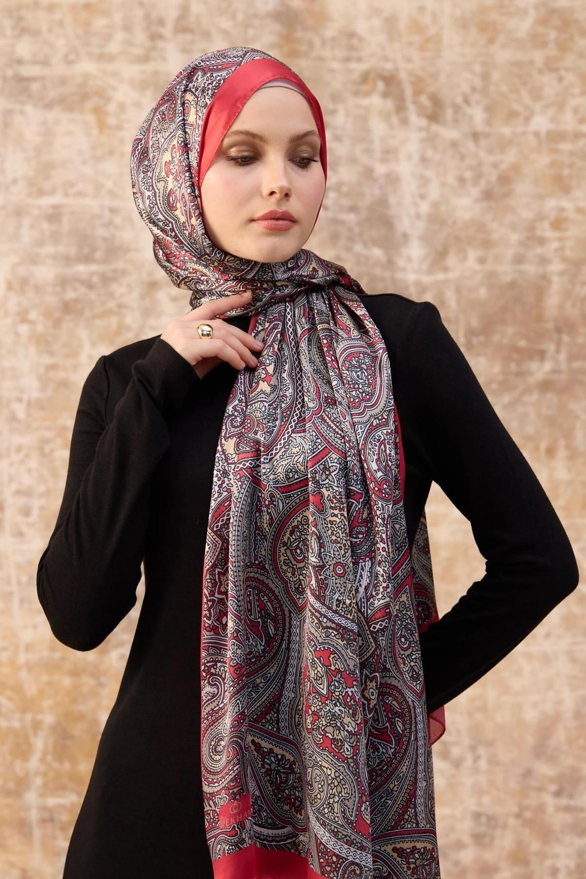 Mercan Hint Vual Şal - 5003-08