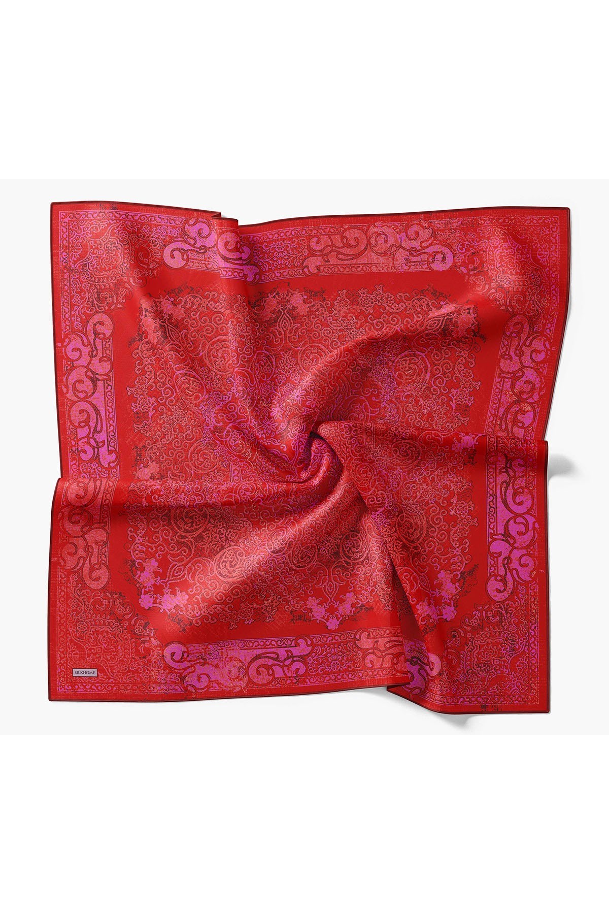 Monare Eşarp Etnik Motif Bayrak Kırmızı 90x90