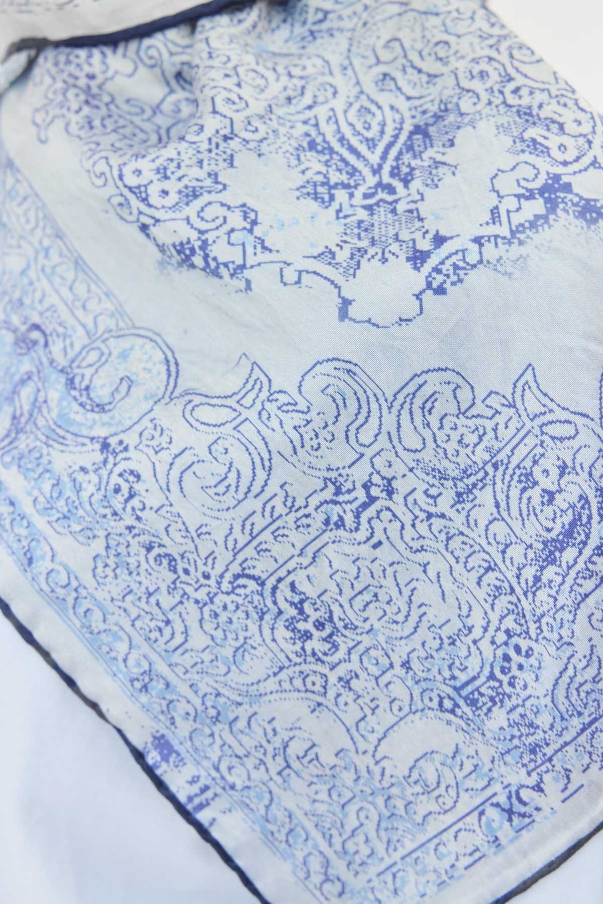 Monare Eşarp Etnik Motif Bebe Mavi 90x90