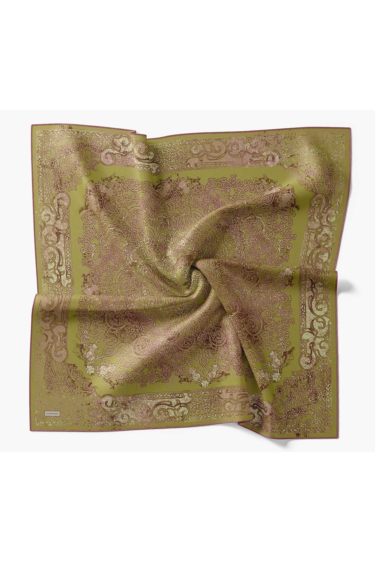 Monare Eşarp Etnik Motif Yeşil 90x90