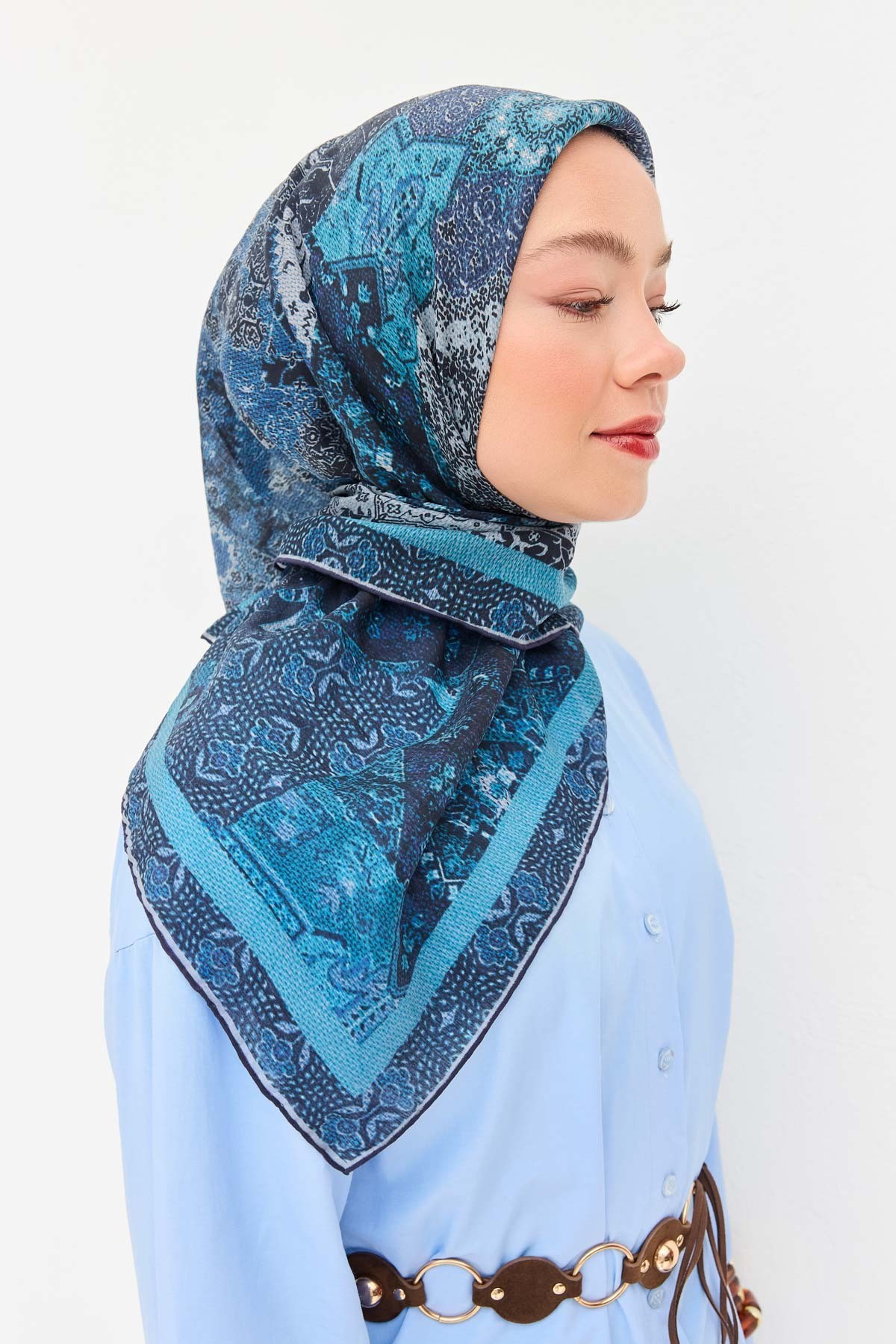 Monare Eşarp Modern Lacivert 90x90