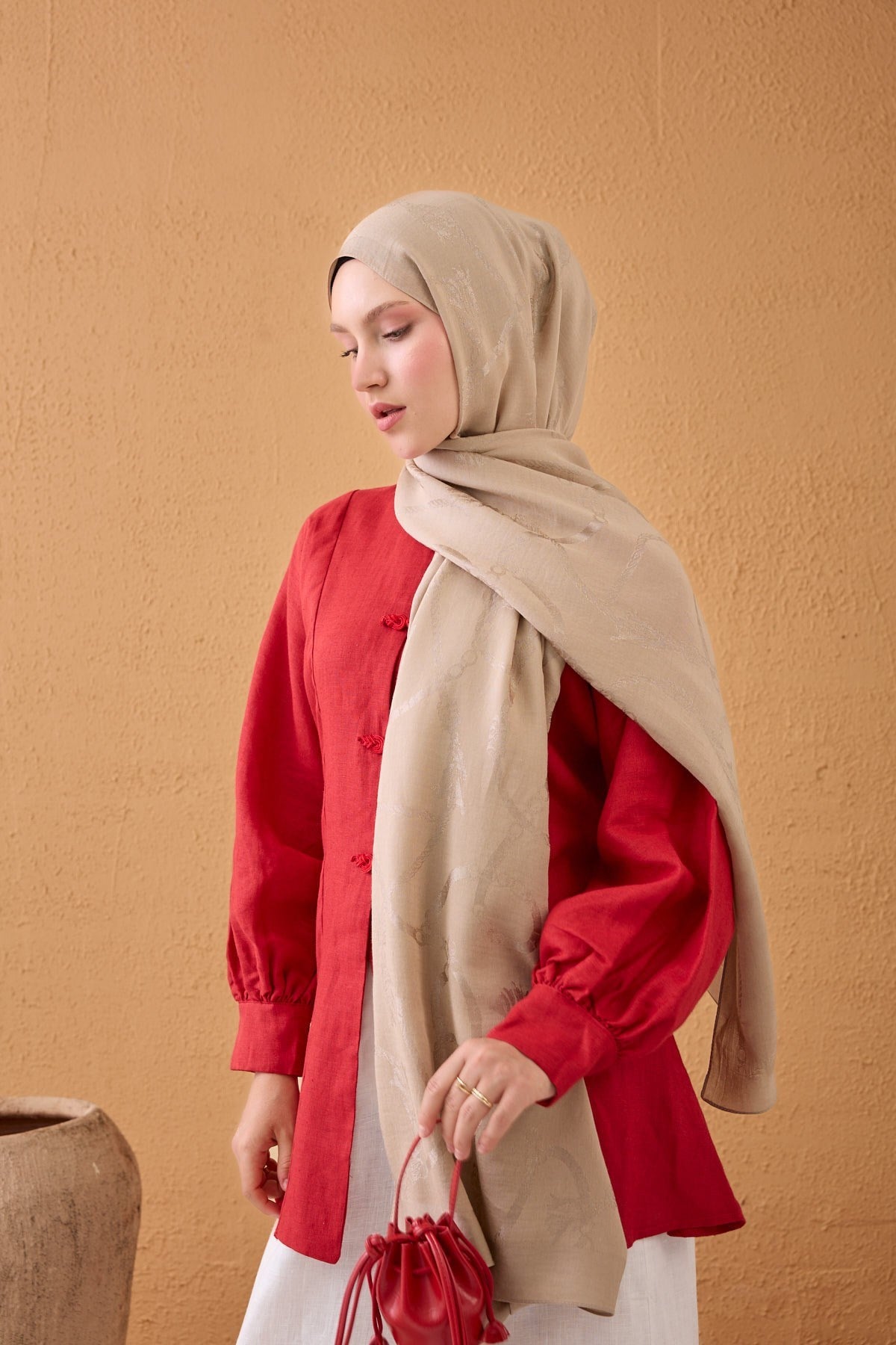 Naia Pamuk Şal Halat Bej