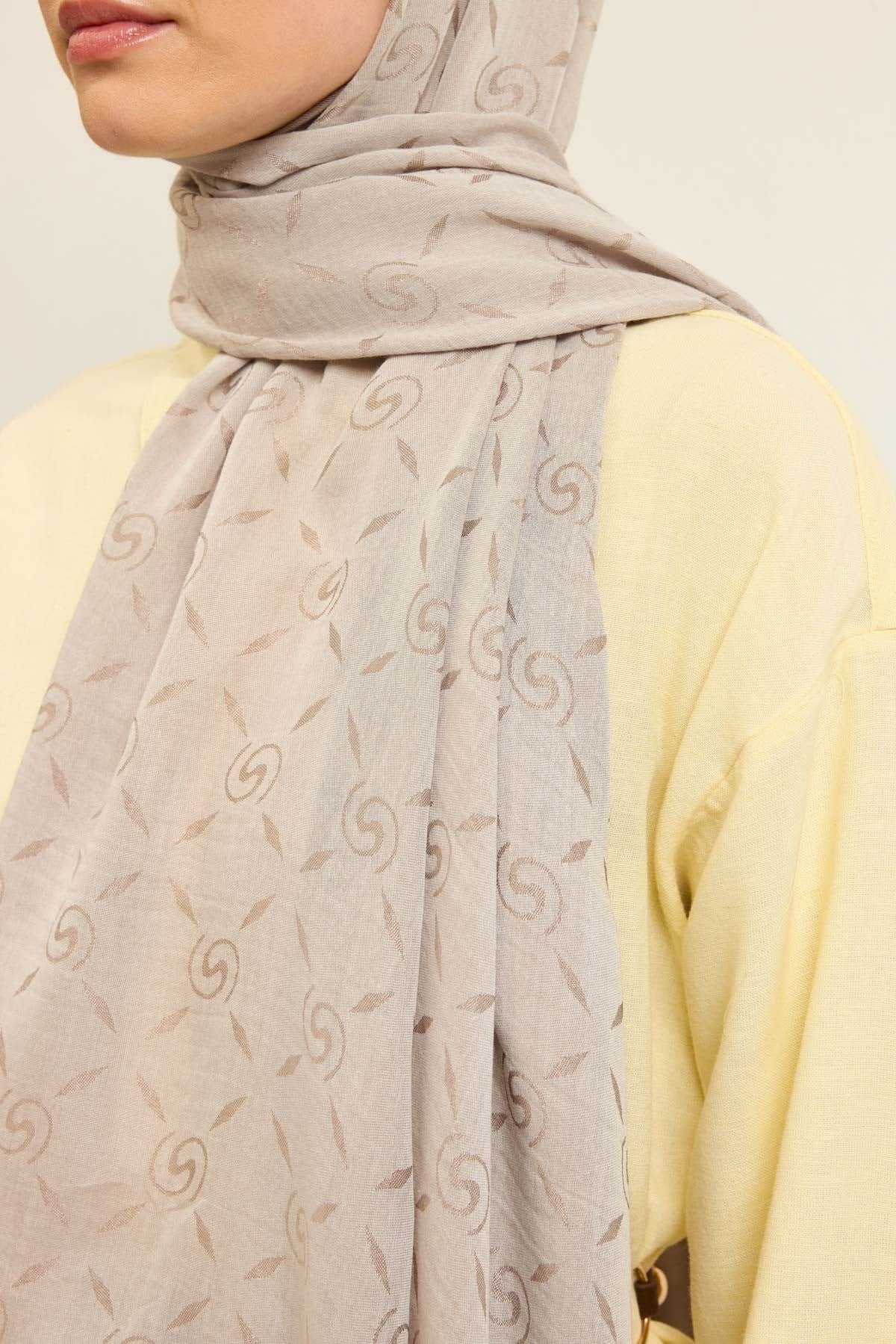 Naia Pamuk Şal Maxi Monogram Taş